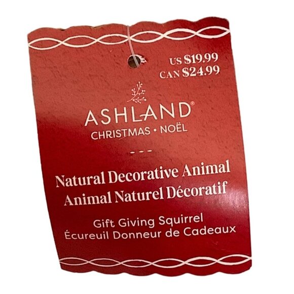 Ashland Christmas Noël Natural Decorative Gift-Giving Squirrel Figurine NEW NWT - Picture 3 of 7